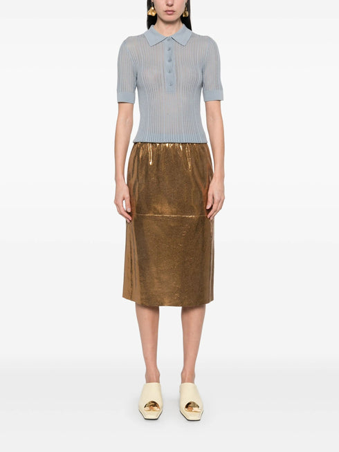 FORTE FORTE HONEYCOMB NAPPA SKIRT